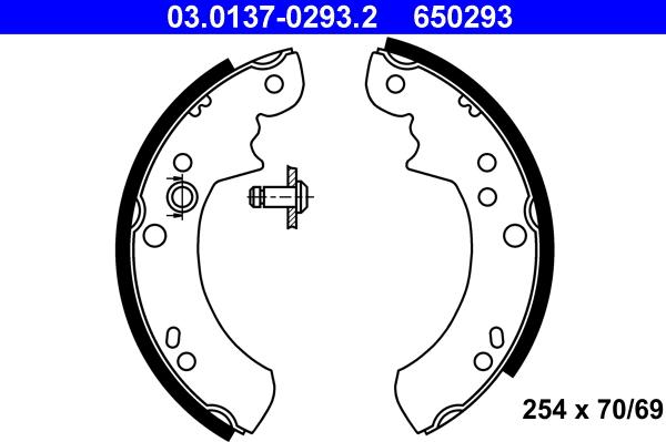 ATE 03.0137-0293.2 - Kit freno, freni a tamburo www.autoricambit.com