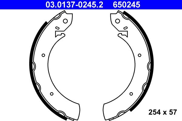 ATE 03.0137-0245.2 - Kit freno, freni a tamburo www.autoricambit.com