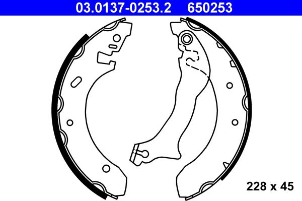 ATE 03.0137-0253.2 - Kit freno, freni a tamburo www.autoricambit.com