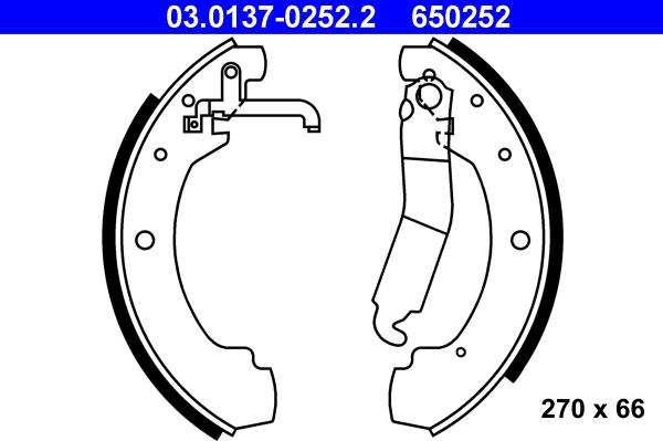 ATE 03.0137-0252.2 - Kit freno, freni a tamburo www.autoricambit.com