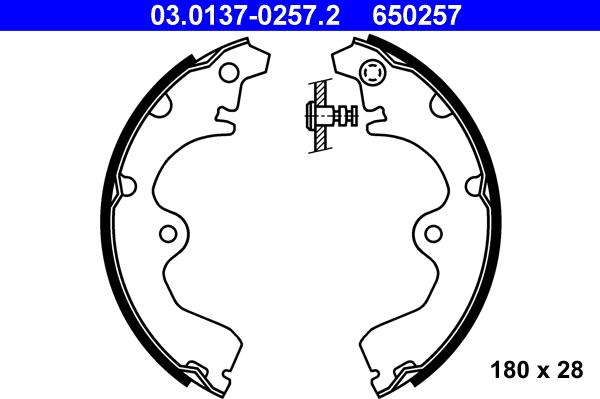 ATE 03.0137-0257.2 - Kit freno, freni a tamburo www.autoricambit.com