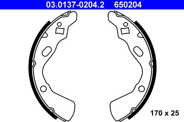 ATE 03.0137-0204.2 - Kit freno, freni a tamburo www.autoricambit.com