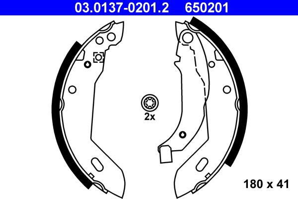 ATE 03.0137-0201.2 - Kit freno, freni a tamburo www.autoricambit.com