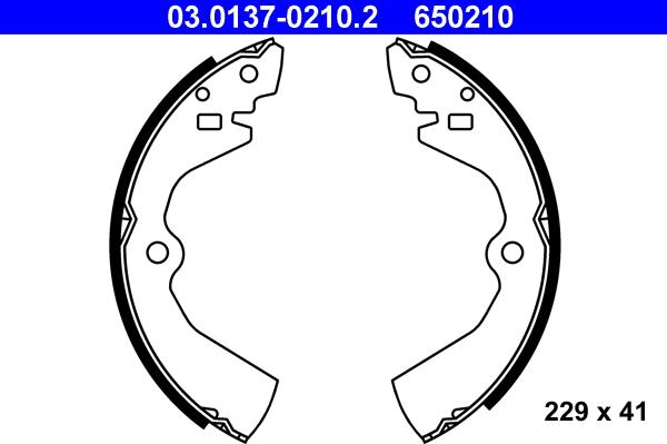 ATE 03.0137-0210.2 - Kit freno, freni a tamburo www.autoricambit.com