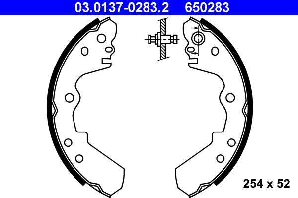 ATE 03.0137-0283.2 - Kit freno, freni a tamburo www.autoricambit.com