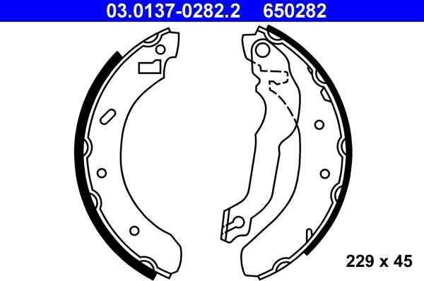 ATE 03.0137-0282.2 - Kit freno, freni a tamburo www.autoricambit.com