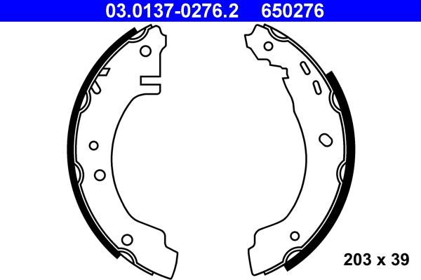 ATE 03.0137-0276.2 - Kit freno, freni a tamburo www.autoricambit.com