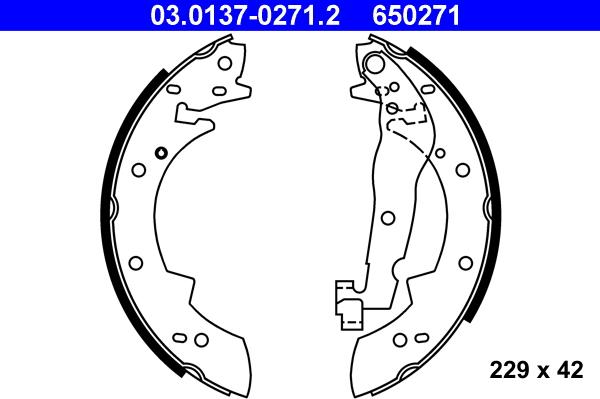 ATE 03.0137-0271.2 - Kit freno, freni a tamburo www.autoricambit.com