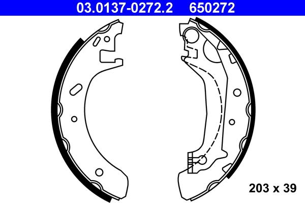 ATE 03.0137-0272.2 - Kit freno, freni a tamburo www.autoricambit.com