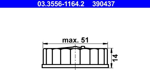 ATE 03.3556-1164.2 - Chiusura, serbatoio liquido freni www.autoricambit.com