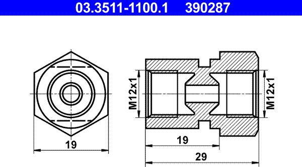 ATE 03.3511-1100.1 - Adattatore, Tubazione freno www.autoricambit.com