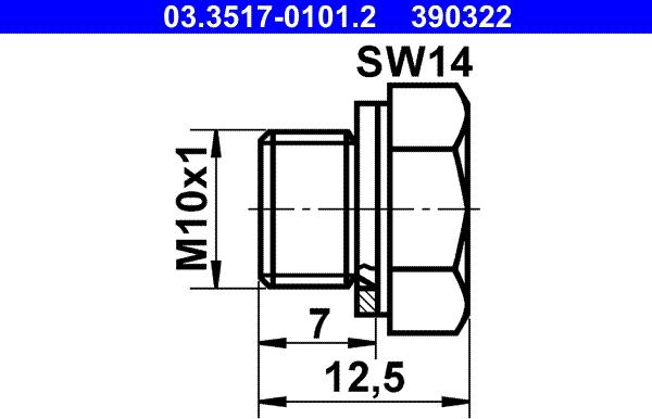 ATE 03.3517-0101.2 - Tappo filet., cilindro maestro del freno www.autoricambit.com