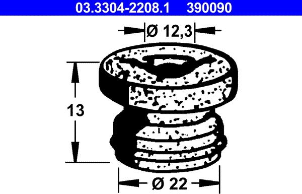 ATE 03.3304-2208.1 - Tappo, Serbatoio liquido freni www.autoricambit.com