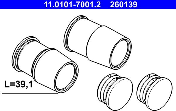 ATE 11.0101-7001.2 - Kit manicotti di guida, Pinza freno www.autoricambit.com