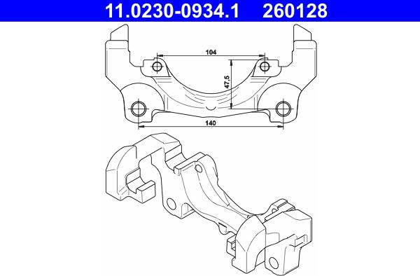 ATE 11.0230-0934.1 - Supporto, Pinza freno www.autoricambit.com