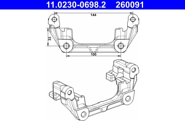 ATE 11.0230-0698.2 - Supporto, Pinza freno www.autoricambit.com