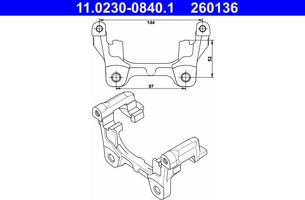 ATE 11.0230-0840.1 - Supporto, Pinza freno www.autoricambit.com