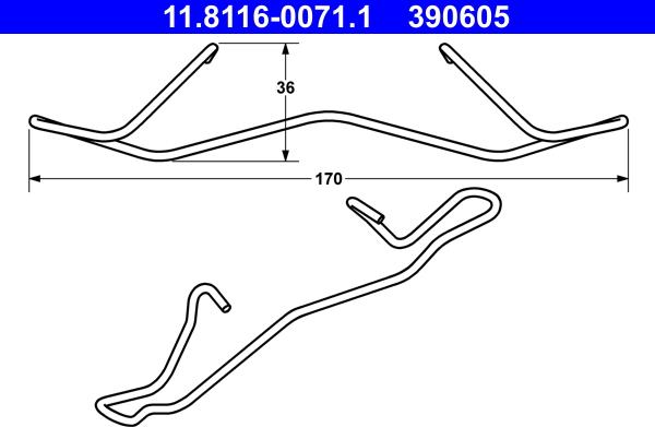 ATE 11.8116-0071.1 - Molla, Pinza freno www.autoricambit.com