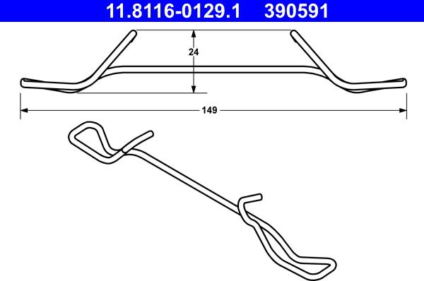 ATE 11.8116-0129.1 - Molla, Pinza freno www.autoricambit.com