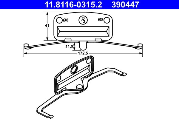 ATE 11.8116-0315.2 - Molla, Pinza freno www.autoricambit.com