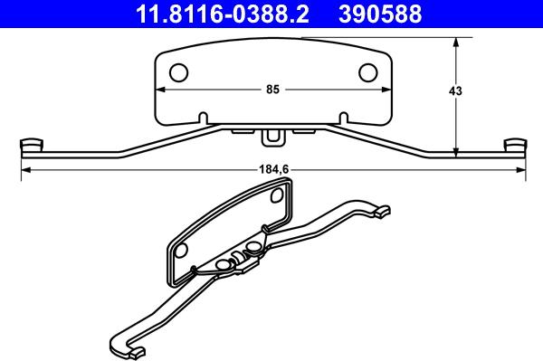 ATE 11.8116-0388.2 - Molla, Pinza freno www.autoricambit.com