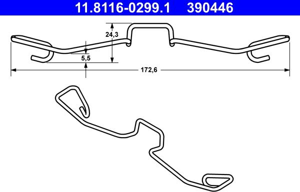 ATE 11.8116-0299.1 - Molla, Pinza freno www.autoricambit.com