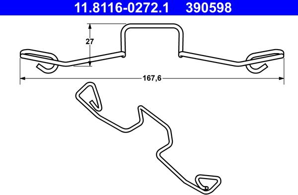 ATE 11.8116-0272.1 - Molla, Pinza freno www.autoricambit.com