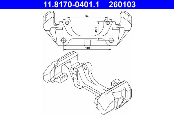 ATE 11.8170-0401.1 - Supporto, Pinza freno www.autoricambit.com