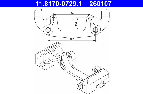 ATE 11.8170-0729.1 - Supporto, Pinza freno www.autoricambit.com