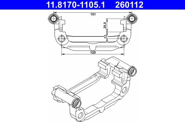 ATE 11.8170-1105.1 - Supporto, Pinza freno www.autoricambit.com