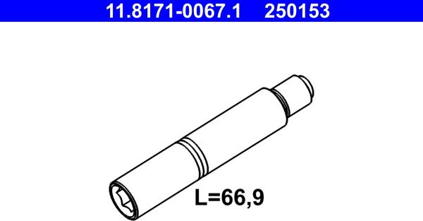 ATE 11.8171-0067.1 - Perno di guida, Pinza freno www.autoricambit.com