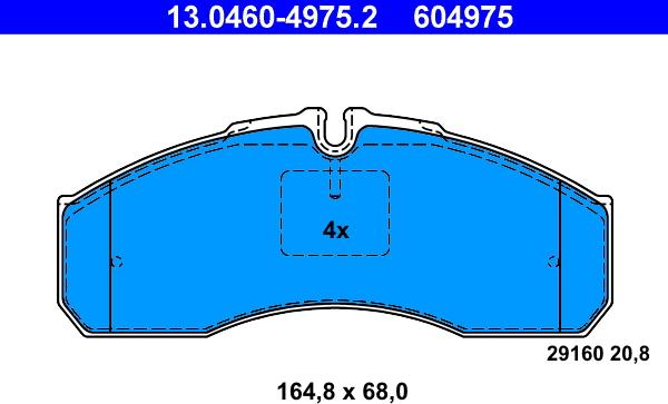 ATE 13.0460-4975.2 - Kit pastiglie freno, Freno a disco www.autoricambit.com