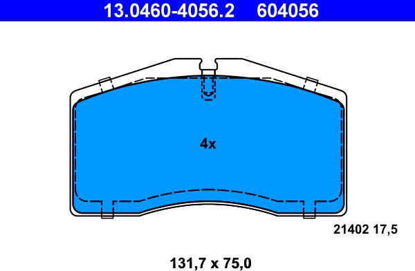 ATE 13.0460-4056.2 - Kit pastiglie freno, Freno a disco www.autoricambit.com