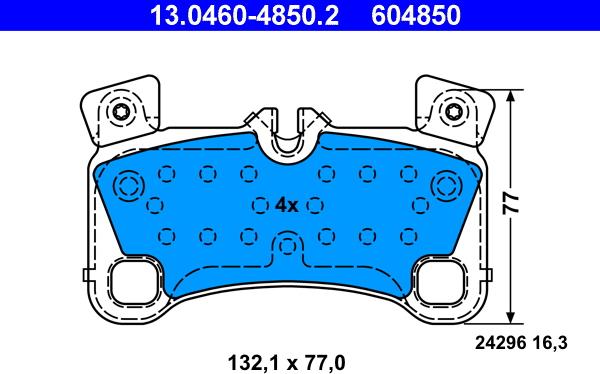 ATE 13.04604850.2 - Kit pastiglie freno, Freno a disco www.autoricambit.com