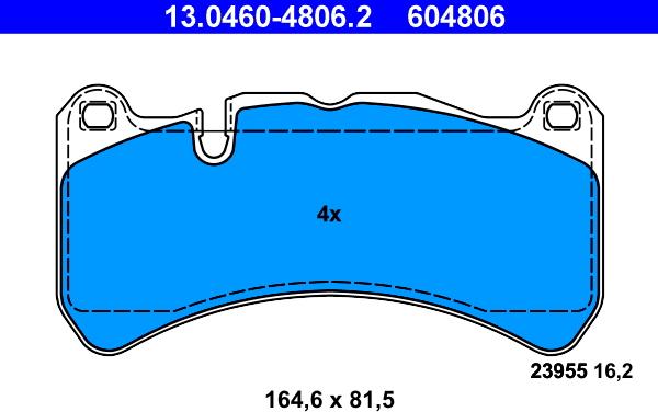 ATE 13.04604806.2 - Kit pastiglie freno, Freno a disco www.autoricambit.com