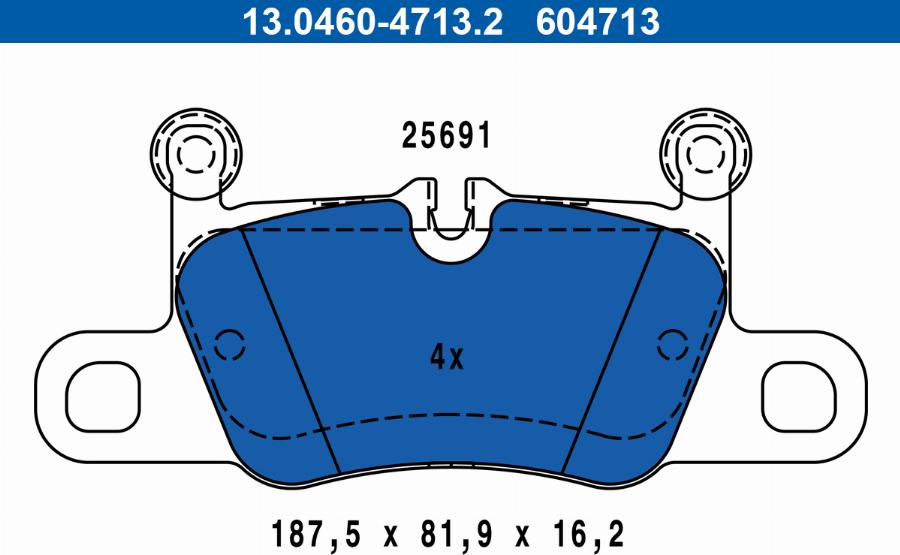 ATE 13.0460-4713.2 - Kit pastiglie freno, Freno a disco www.autoricambit.com