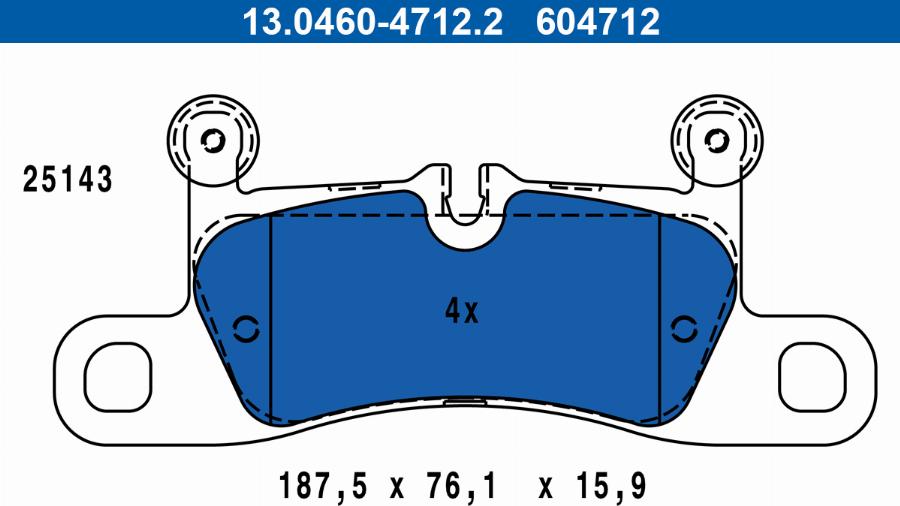 ATE 13.0460-4712.2 - Kit pastiglie freno, Freno a disco www.autoricambit.com