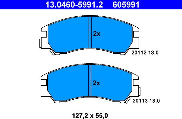 ATE 13.0460-5991.2 - Kit pastiglie freno, Freno a disco www.autoricambit.com