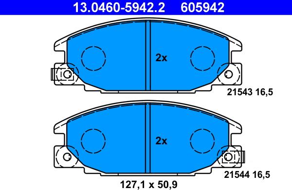 ATE 13.0460-5942.2 - Kit pastiglie freno, Freno a disco www.autoricambit.com