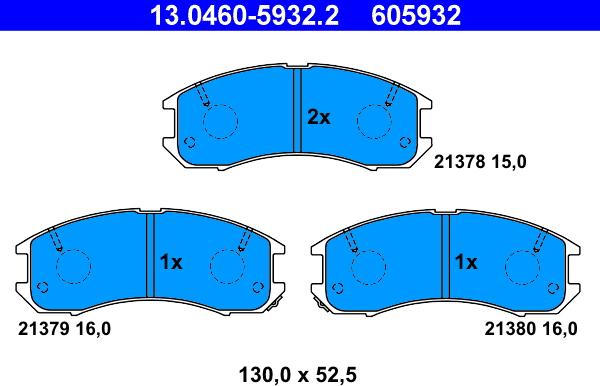 ATE 13.0460-5932.2 - Kit pastiglie freno, Freno a disco www.autoricambit.com