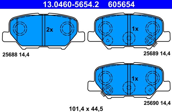 ATE 13.0460-5654.2 - Kit pastiglie freno, Freno a disco www.autoricambit.com