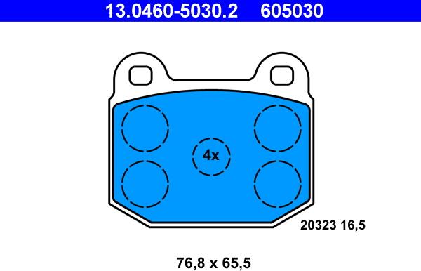 ATE 13.0460-5030.2 - Kit pastiglie freno, Freno a disco www.autoricambit.com