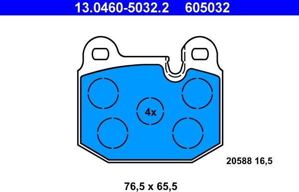 ATE 13.0460-5032.2 - Kit pastiglie freno, Freno a disco www.autoricambit.com