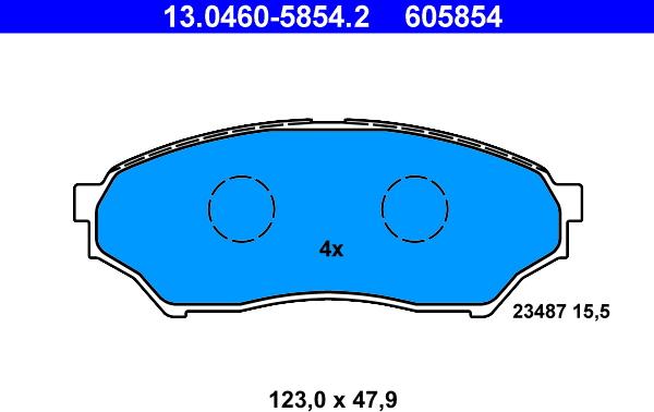 ATE 13.0460-5854.2 - Kit pastiglie freno, Freno a disco www.autoricambit.com