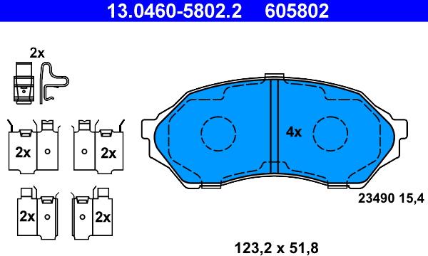 ATE 13.0460-5802.2 - Kit pastiglie freno, Freno a disco www.autoricambit.com