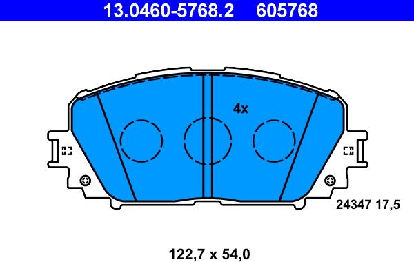 ATE 13.0460-5768.2 - Kit pastiglie freno, Freno a disco www.autoricambit.com