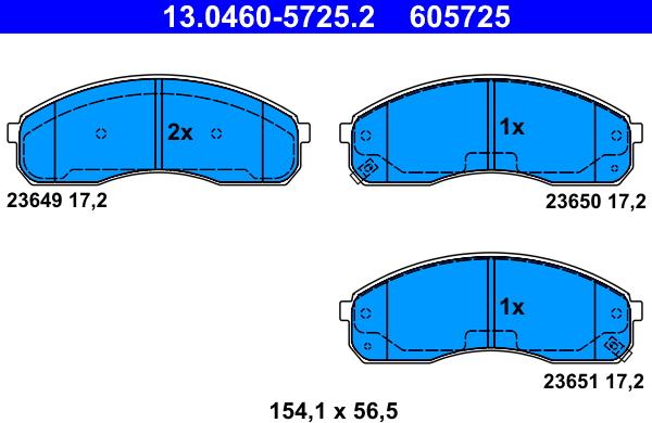 ATE 13.0460-5725.2 - Kit pastiglie freno, Freno a disco www.autoricambit.com