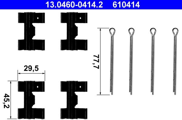 ATE 13.0460-0414.2 - Kit accessori, Pastiglia freno www.autoricambit.com