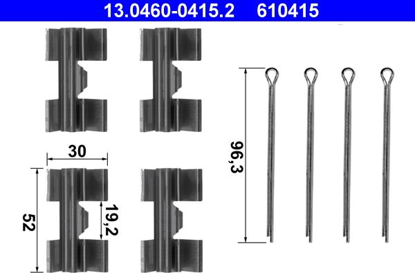 ATE 13.0460-0415.2 - Kit accessori, Pastiglia freno www.autoricambit.com