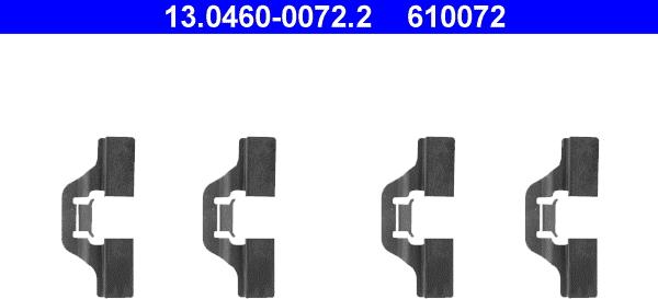 ATE 13.0460-0072.2 - Kit accessori, Pastiglia freno www.autoricambit.com